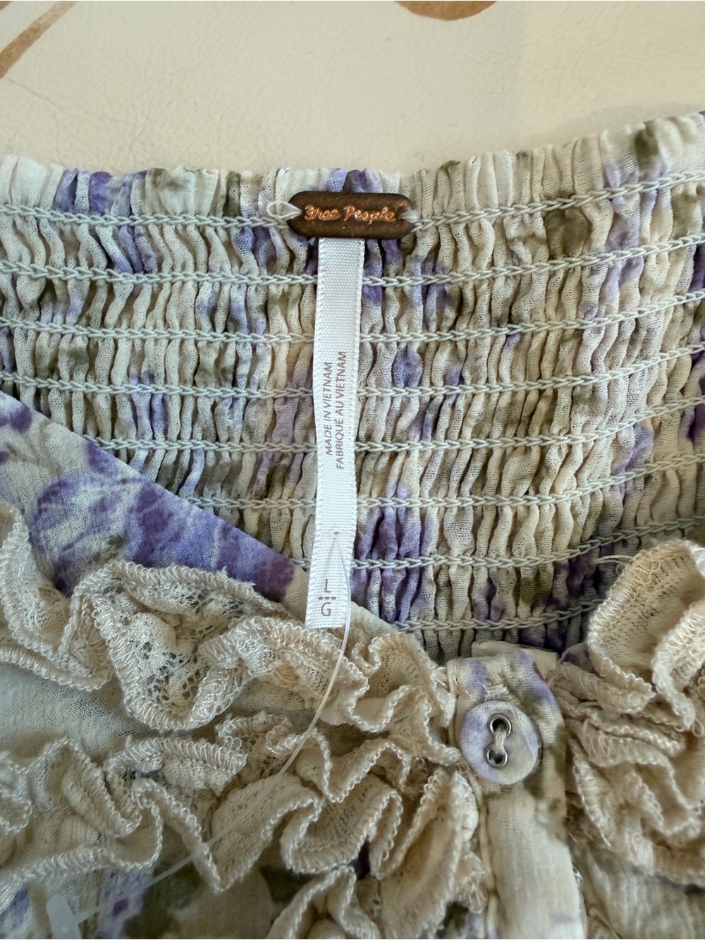 Free People NOW AND THEN SET Cream Crop Bandeau W/ matching Skirt - Picture 8 of 13